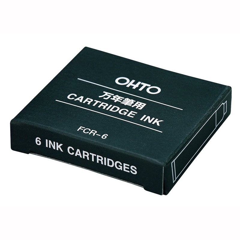 Ohto Fountain Pen Refill Cartridge - Black - Set of 6 - Image 1